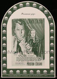 7s040 THIS GUN FOR HIRE die-cut German pressbook '52 Alan Ladd & Veronica Lake,film noir,ultra rare!