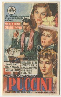 7s682 2 LOVES HAD I Spanish herald '52 Cesselon art of Gabriele Ferzetti as composer Puccini!