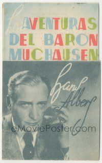 7s688 ADVENTURES OF BARON MUNCHAUSEN Spanish herald '43 Josef von Baky's Munchausen, Hans Albers!