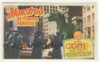 7s705 BEAST FROM 20,000 FATHOMS Spanish herald '53 Ray Bradbury, best image of monster in city!