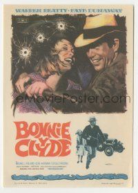7s716 BONNIE & CLYDE Spanish herald '68 art of Warren Beatty & Faye Dunaway by Mac Gomez!