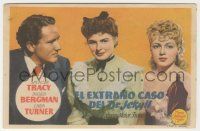 7s750 DR. JEKYLL & MR. HYDE Spanish herald '48 Spencer Tracy, Ingrid Bergman & Lana Turner!