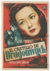 7s753 DRAGONWYCK Spanish herald '47 great Soligo art of beautiful Gene Tierney, Ernst Lubitsch!