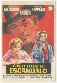 7s798 HOME FROM THE HILL Spanish herald R72 different Jano art of Robert Mitchum, Peppard & Parker!