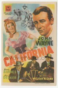 7s808 IN OLD CALIFORNIA Spanish herald '44 different art of John Wayne & Binnie Barnes!