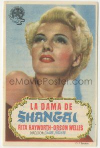 7s825 LADY FROM SHANGHAI Spanish herald '48 different portrait of sexy blonde Rita Hayworth!