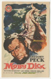 7s848 MOBY DICK Spanish herald '58 John Huston, different art of Gregory Peck & the giant whale!