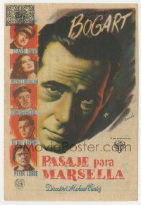 7s877 PASSAGE TO MARSEILLE Spanish herald '48 great different art of Humphrey Bogart by Ramon!