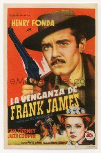 7s893 RETURN OF FRANK JAMES Spanish herald '50 different art of Henry Fonda & Tierney, Fritz Lang!