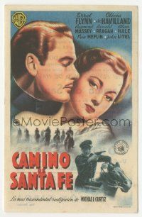 7s906 SANTA FE TRAIL Spanish herald '48 Errol Flynn, Olivia De Havilland, Curtiz, different art!