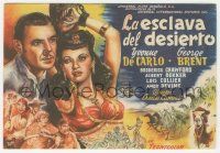 7s926 SLAVE GIRL Spanish herald '48 art of George Brent & sexy chained Yvonne De Carlo by Tulla!