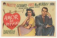 7s935 STANDING ROOM ONLY Spanish herald '44 different image of Paulette Goddard & Fred MacMurray!
