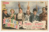 7s976 UTOPIA Spanish herald '54 wonderful image of Stan Laurel & Oliver Hardy w/ guys being hung!