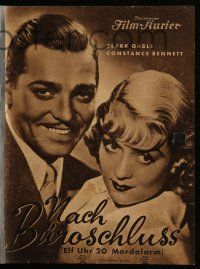 7s045 AFTER OFFICE HOURS German program '35 different images of Clark Gable & Constance Bennett!