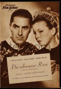 7s247 BLACK ROSE German program '51 different images of Tyrone Power, Orson Welles & Aubry!