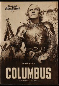 7s279 CHRISTOPHER COLUMBUS German program '50 different images of Fredric March in the title role!