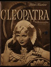 7s056 CLEOPATRA German program '34 different images of sexy Claudette Colbert, Cecil B. DeMille