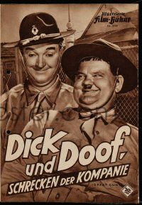 7s366 GREAT GUNS German program '57 many different images of Laurel & Hardy in uniform!