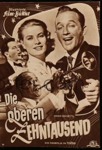 7s380 HIGH SOCIETY German program '57 different images of Grace Kelly, Sinatra, Crosby & Satchmo!