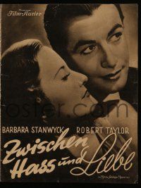 7s076 HIS BROTHER'S WIFE German program '37 different images of Barbara Stanwyck & Robert Taylor!