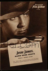 7s413 JESSE JAMES German program '50 different images of outlaws Tyrone Power & Henry Fonda!