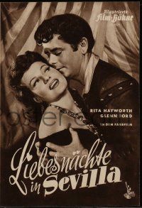 7s456 LOVES OF CARMEN German program '51 different images of sexy Rita Hayworth & Glenn Ford!