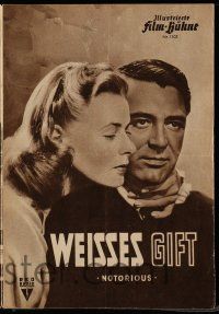 7s504 NOTORIOUS German program '51 Hitchcock, different images of Cary Grant & Ingrid Bergman!