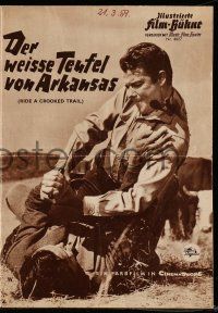 7s549 RIDE A CROOKED TRAIL German program '58 different images of cowboy Audie Murphy & Gia Scala!