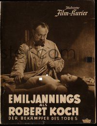 7s181 ROBERT KOCH, DER BEKAMPFER DES TODES German program '39 Emil Jannings with nude corpse!