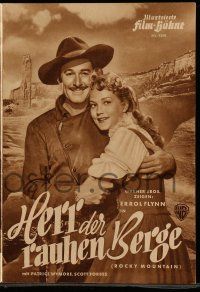 7s556 ROCKY MOUNTAIN German program '51 different images of Errol Flynn & Patrice Wymore!