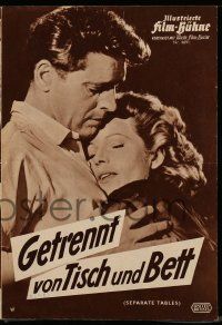 7s574 SEPARATE TABLES German program '59 different images of Burt Lancaster & Rita Hayworth!