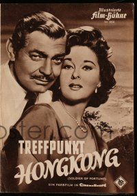 7s597 SOLDIER OF FORTUNE German program '55 different images of Clark Gable & Susan Hayward!