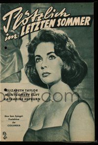 7s619 SUDDENLY, LAST SUMMER German program '60 different images of sexy Elizabeth Taylor & Clift!