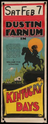 7t042 KENTUCKY DAYS long Aust daybill '23 silhouette art of Native American on horse over wagons!