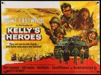 7t588 KELLY'S HEROES British quad '70 Clint Eastwood, Telly Savalas, Don Rickles, Sutherland, WWII