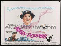 7t595 MARY POPPINS British quad R70s Julie Andrews & Dick Van Dyke in Disney's musical classic!