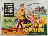 7t605 PIED PIPER OF HAMELIN British quad '61 great stone litho art of Van Johnson in wacky outfit