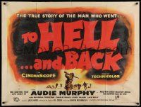 7t629 TO HELL & BACK British quad '55 Audie Murphy's life story as soldier in World War II!
