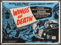 7t640 WINGS OF DEATH British quad '61 cool art from Scotland Yard action thriller series!