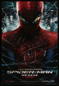 7t100 AMAZING SPIDER-MAN teaser DS Canadian 1sh '12 Andrew Garfield over city!