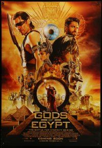 7t109 GODS OF EGYPT advance Canadian 1sh '16 Butler, Sewell, Coster-Waldau, great cast image!