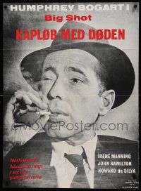 7t213 BIG SHOT Danish '77 cool different smoking image of Humphrey Bogart!