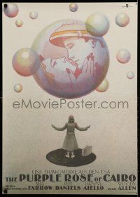 7t006 PURPLE ROSE OF CAIRO East German 23x32 '86 Woody Allen, wonderful different art by Wengles!