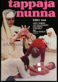 7t085 KILLER NUN Finnish '83 Suor Omicidi, sexy Anita Ekberg, nunsploitation horror!