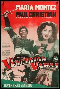 7t089 THIEF OF VENICE Finnish '52 Il Ladro di Venezia, Paul Christian, sexy Maria Montez!