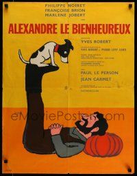 7t386 ALEXANDER French 23x30 '67 Yves Robert, great art of Philippe Noiret & his dog by Savignac!