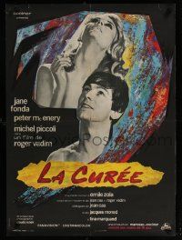 7t399 GAME IS OVER French 23x32 '66 Roger Vadim's La Curee, Jane Fonda, diff art by Jean Barnoux!