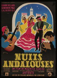 7t418 NUITS ANDALOUSES French 22x30 '54 completely different artwork by Boris Grinsson!