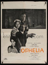 7t421 OPHELIA French 24x32 '63 Chabrol, loosely based on Shakespeare's Hamlet, art by Bourduge!
