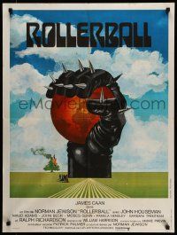 7t429 ROLLERBALL French 24x32 '75 cool completely different artwork by Jouineau Bourduge!